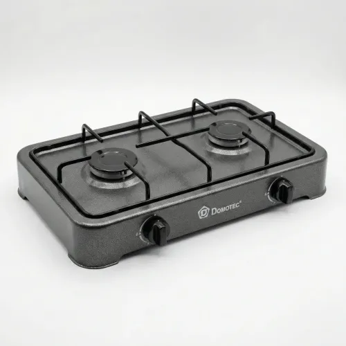 Газова плита настільна Domotec MS-6662 на 2 конфорки. Економний таганок для дачі під балон