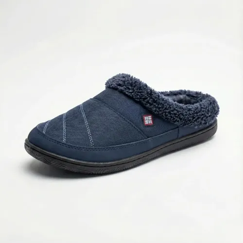 Чоловічі кімнатні тапочки утеплені Dago Style (Львів) на хутрі, сині