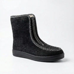 Жіночі зимові бурки суконні на хутрі чорні на блискавці (36-42)