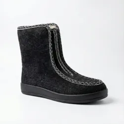 Жіночі зимові бурки суконні на хутрі чорні на блискавці (36-42)