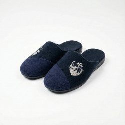 Чоловічі кімнатні тапочки повстяні Klerotex з вишивкою, темно-сині (41-45)