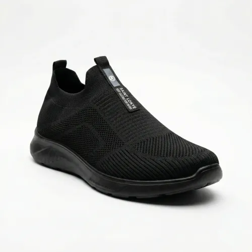 Чоловічі літні кросівки сліпони сітка чорні текстильні Saint Lonye (р. 41-45)