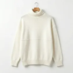 Жіночий светр під горло Туреччина (48-52). Біла тепла кофта оверсайз, в'язаний гольф