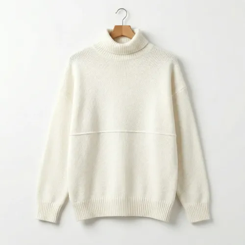 Жіночий светр під горло Туреччина (48-52). Біла тепла кофта оверсайз, в'язаний гольф