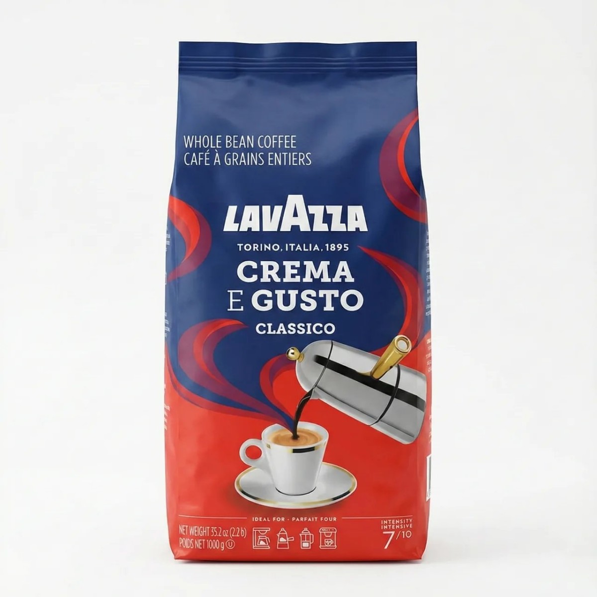 Кава в зернах Lavazza Crema e Gusto Classico 1 кг оригінал, Італійська зернова кава Лавацца Крема е Густо (арт. 6250)