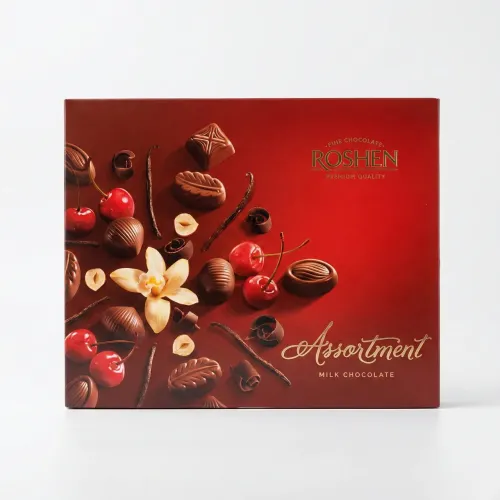 Цукерки в коробці Roshen Assortment Milk Chocolate (Молочний шоколад) | Подарунковий набір Рошен Асорті