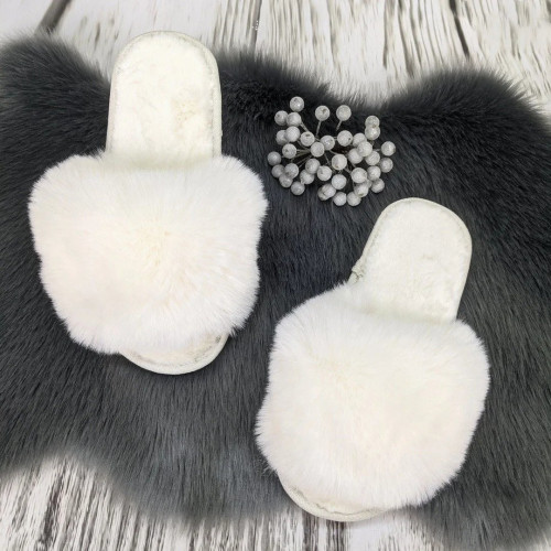 Меховые тапочки женские мех искусственный песец 36 - 41  36-37 (арт. 5556)