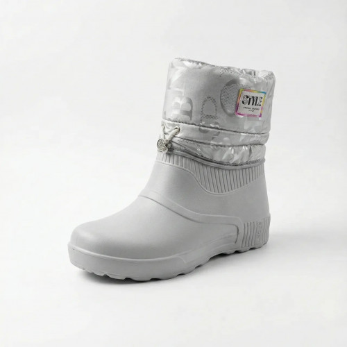 Жіночі зимові дутики чоботи білі сріблясті на хутрі піна ЕВА вологостійкі (36-41) (арт. 7909)