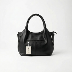 Сумка женская черная на плечо, большая мягкая сумка-хобо из эко-кожи повседневная Jack Lu