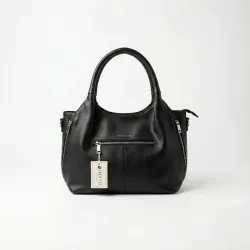 Жіноча сумка чорна на плече, велика м'яка сумка-хобо з еко-шкіри повсякденна Jack Lu