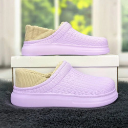 Галоши без задника сабо на меху женские Dago Style сиреневые