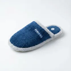 Чоловічі плюшеві капці закриті (Сині). Теплі кімнатні тапочки 41-45 р.