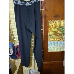 Кальсони чоловічі бавовняні чорні Never Mind. Зручні підштаники (термобілизна низ) S-XXL