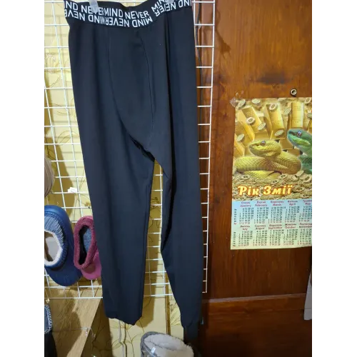 Кальсони чоловічі бавовняні чорні Never Mind. Зручні підштаники (термобілизна низ) S-XXL