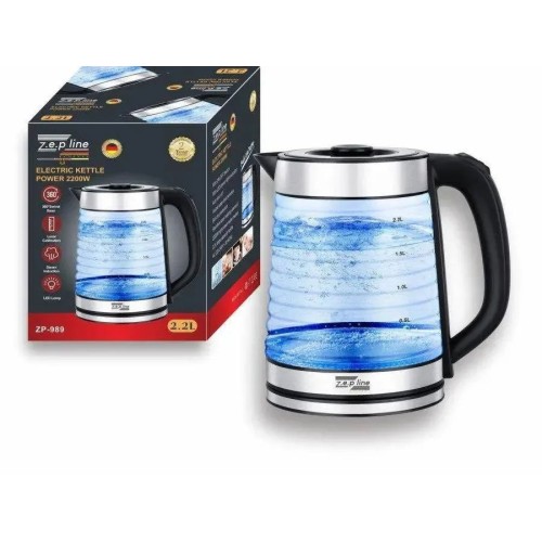 Електрочайник ZP-989 скляний 2.2 л