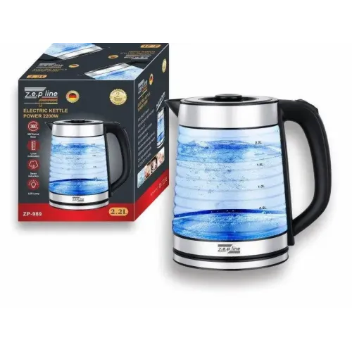 Електрочайник ZP-989 скляний 2.2 л