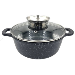 Казан UNIQUE UN-5277 7л (28см мрамор/черный)