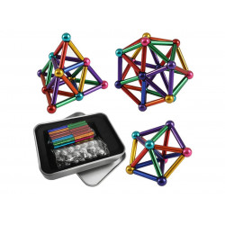 Різнокольоровий магнітний конструктор Buckyballs & Buckybars, 64 деталі