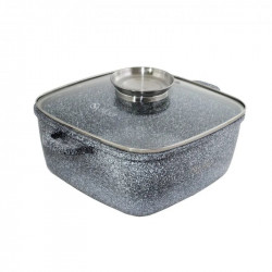 Котел UNIQUE UN-5205 3.5л (22см, квадртанний, з кришкою, гранітний)