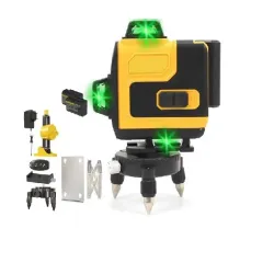 Лазерний рівень акумуляторний 16 ліній (Жовтий) KRAFFTEC