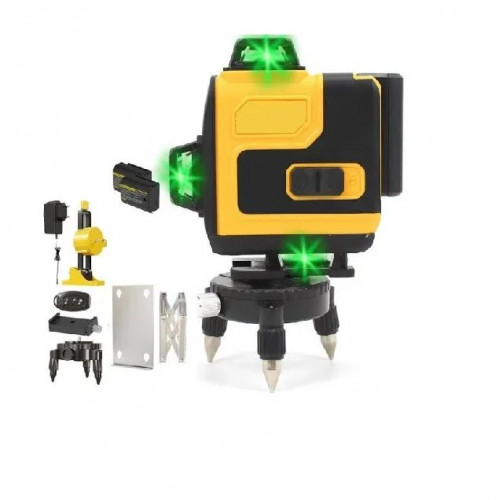 Лазерний рівень акумуляторний 16 ліній (Жовтий) KRAFFTEC