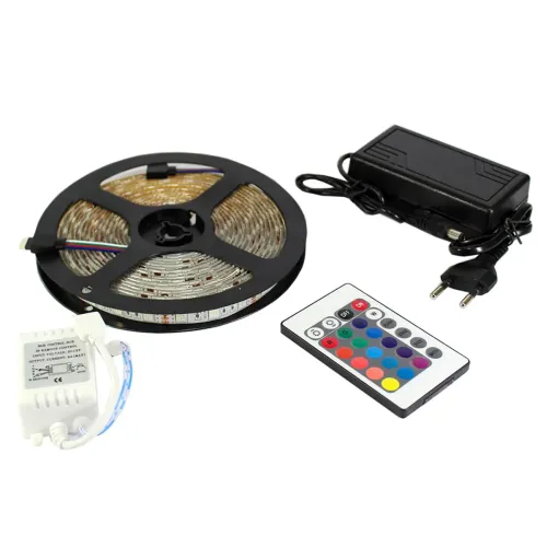 Гірлянда-стрічка (Rope-Lights) SMD5050-RGB універсальна, пров.:прозорий, 5м (Різнокольорова)