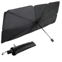 Сонцезахисна шторка-парасолька на лобове скло авто 133x75см