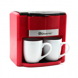 Кофеварка DOMOTEC MS-0705 Красная (500Вт, 2 кер. чашки по 150мл)