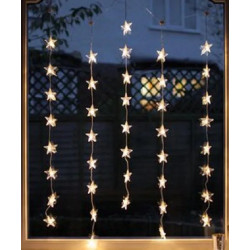 Гирлянда-штора Звездопад 120L WW Теплый Белый 3м*1.8м на медной пров .