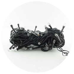 Гірлянда-нитка (String-Lights) 100WW-7 внутрішня, пров.: чорний, 7м (Білий-теплий)
