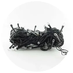 Гірлянда-нитка (String-Lights) 100WW-7 внутрішня, пров.: чорний, 7м (Білий-теплий)
