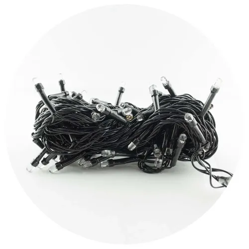 Гірлянда-нитка (String-Lights) 100WW-7 внутрішня, пров.: чорний, 7м (Білий-теплий)