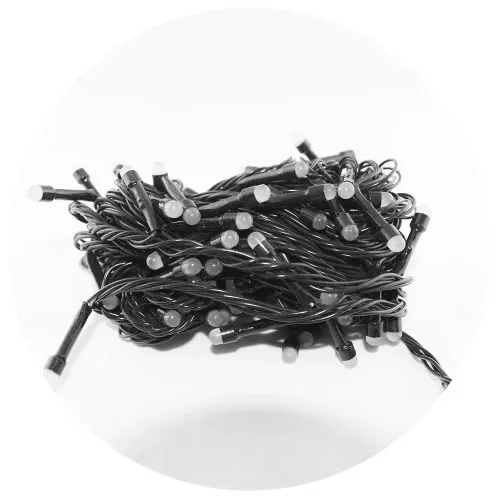 Гірлянда-нитка (String-Lights) 100WW-4 внутрішня, пров.: чорний, 7м (Білий-теплий)
