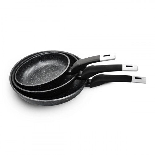 Набір сковорідок UNIQUE UN-5149 20/24/28см граніт темний (БЕЗ ДАХІВ)