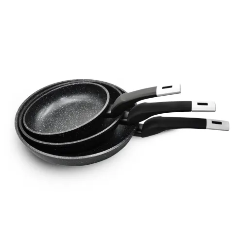 Набір сковорідок UNIQUE UN-5149 20/24/28см граніт темний (БЕЗ ДАХІВ)