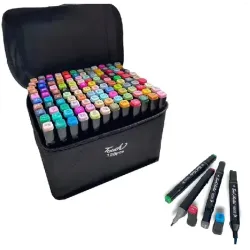 Набір двосторонніх маркерів, Sketch Marker, 120 кольорів, в сумці