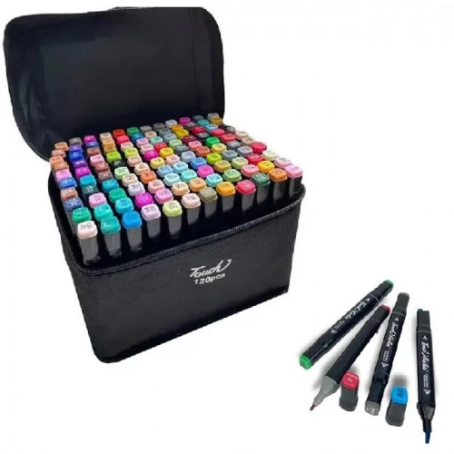 Набір двосторонніх маркерів, Sketch Marker, 120 кольорів, в сумці