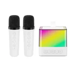 Міні-дитяче караокес підсвічуванням RGB K18 (2 мікрофони)