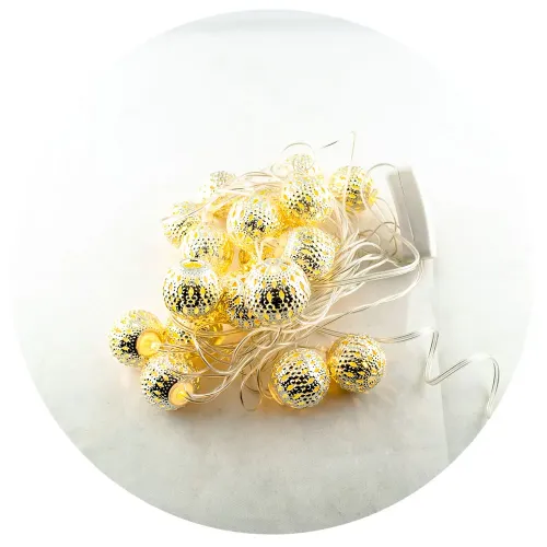 Гірлянда-нитка (String-Lights) 20Metal-WW внутрішня, пров.:прозорий, 3м (Білий-теплий)