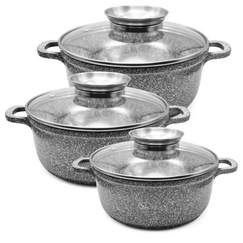 Набор казанов UNIQUE UN-5511 3пр (20см/24см/28см, круглые)