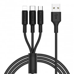 Кабель USB - Lightning + Micro USB + Type-C DATA HOCO X25