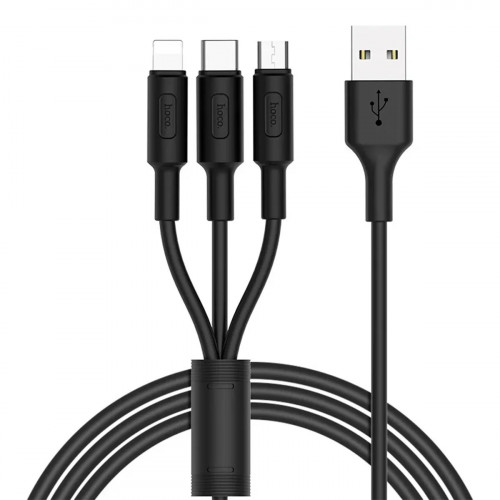 Кабель USB - Lightning + Micro USB + Type-C DATA HOCO X25