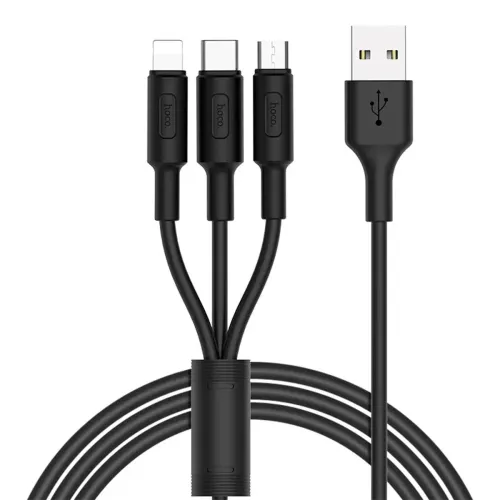 Кабель USB - Lightning + Micro USB + Type-C DATA HOCO X25
