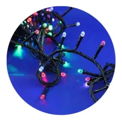 Гірлянда-нитка (String-Lights) 200M-4 внутрішня, пров.: чорний, 10м (Різнокольорова)