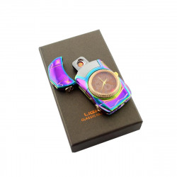 Зажигалка спиральная USB 813 + часы