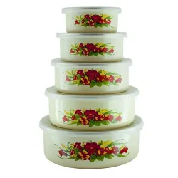 Судок A-PLUS 5шт/наб емаль/візерунок