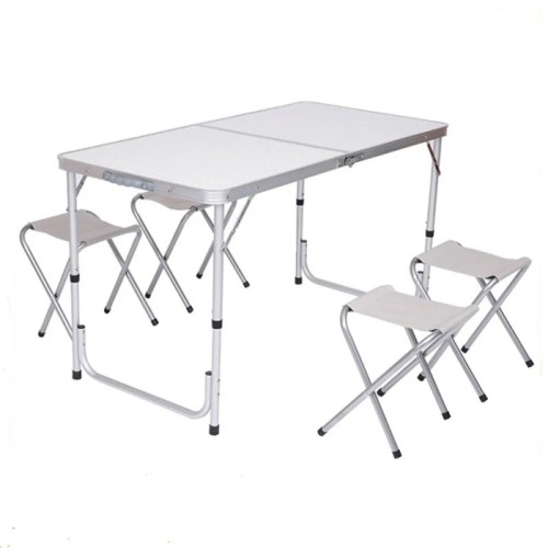 Стол и стулья Easy Campi 1+4 120х60х70см Белый №5 (без держателя для зонта)