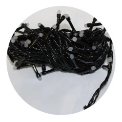 Гирлянда-нить (String-Lights) 100W-4 внутренняя, пров.:черный, 7м (Белый)