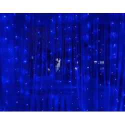 Гирлянда-штора 300 led B-9 Синяя 3M*3M на медной проволоке+соед