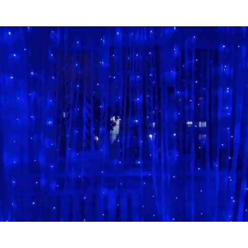 Гирлянда-штора 300 led B-9 Синяя 3M*3M на медной проволоке+соед